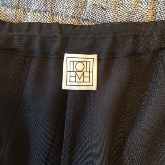 {Toteme} Woven Stripe Drawstring Trousers - Picture 9 of 9